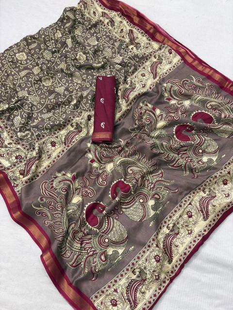 Vastrangan ajrakh style block print saree manufacturers surat